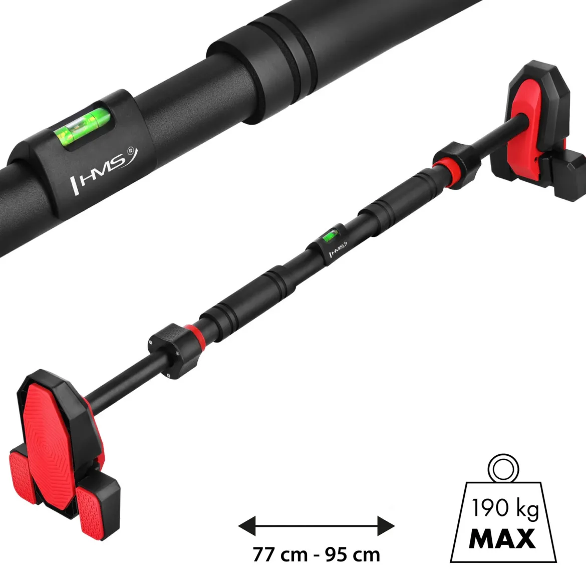 Drążek rozporowy do podciągania HMS DD300 77–95 cm bez wiercenia