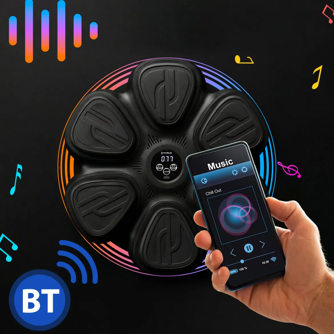Elektroniczna tarcza bokserska HMS TB12 Bluetooth z rękawicami – dla dzieci, młodzieży i dorosłych