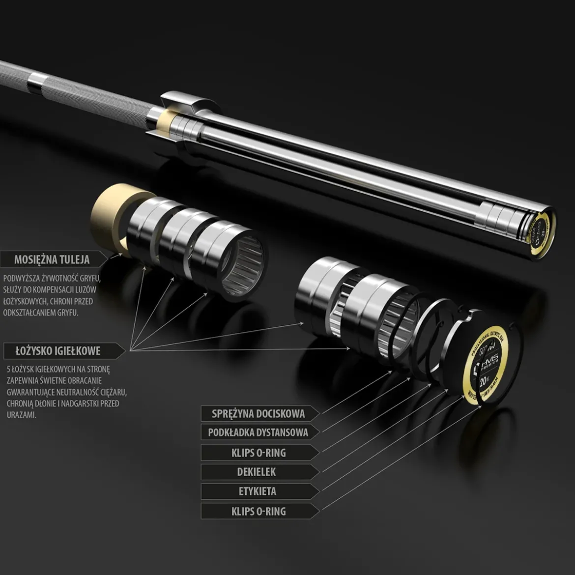 GO1100 GRYF OLIMPIJSKI HMS PREMIUM Z ZACISKAMI LOCK JAW GOLD
