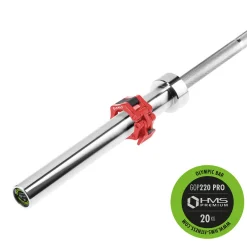 GOP220 PRO GRYF OLIMPIJSKI HMS PREMIUM Z ZACISKAMI LOCK JAW RED