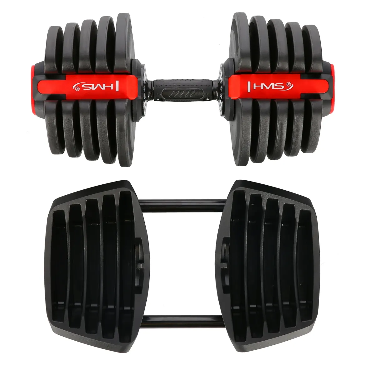Hantle regulowane 2w1 HMS SGR40 PRO Set – sztanga i sztangielki