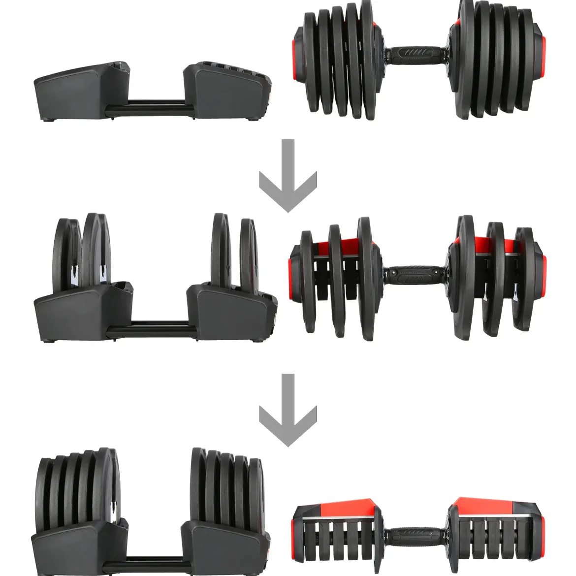 Hantle regulowane 2w1 HMS SGR40 PRO Set – sztanga i sztangielki