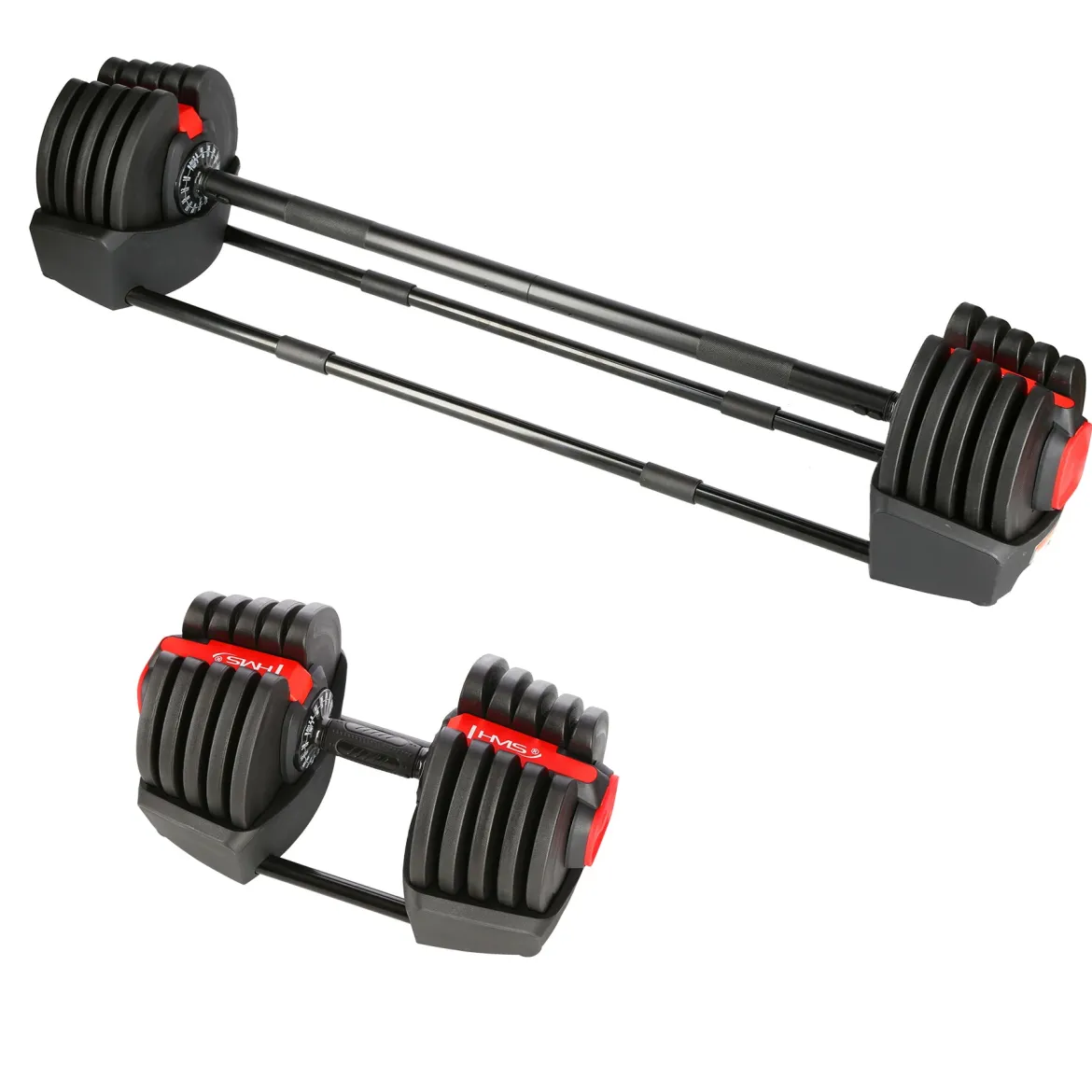 Hantle regulowane 2w1 HMS SGR40 PRO Set – sztanga i sztangielki