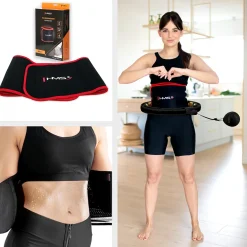 HHM13 HULA HOP BLACK/GOLD Z MAGNESAMI I OBCIĄŻNIKIEM + LICZNIK HMS