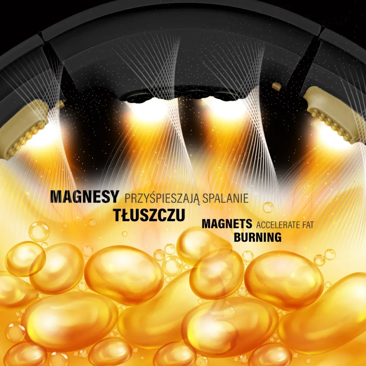 HHM13 HULA HOP BLACK/GOLD Z MAGNESAMI I OBCIĄŻNIKIEM + LICZNIK HMS