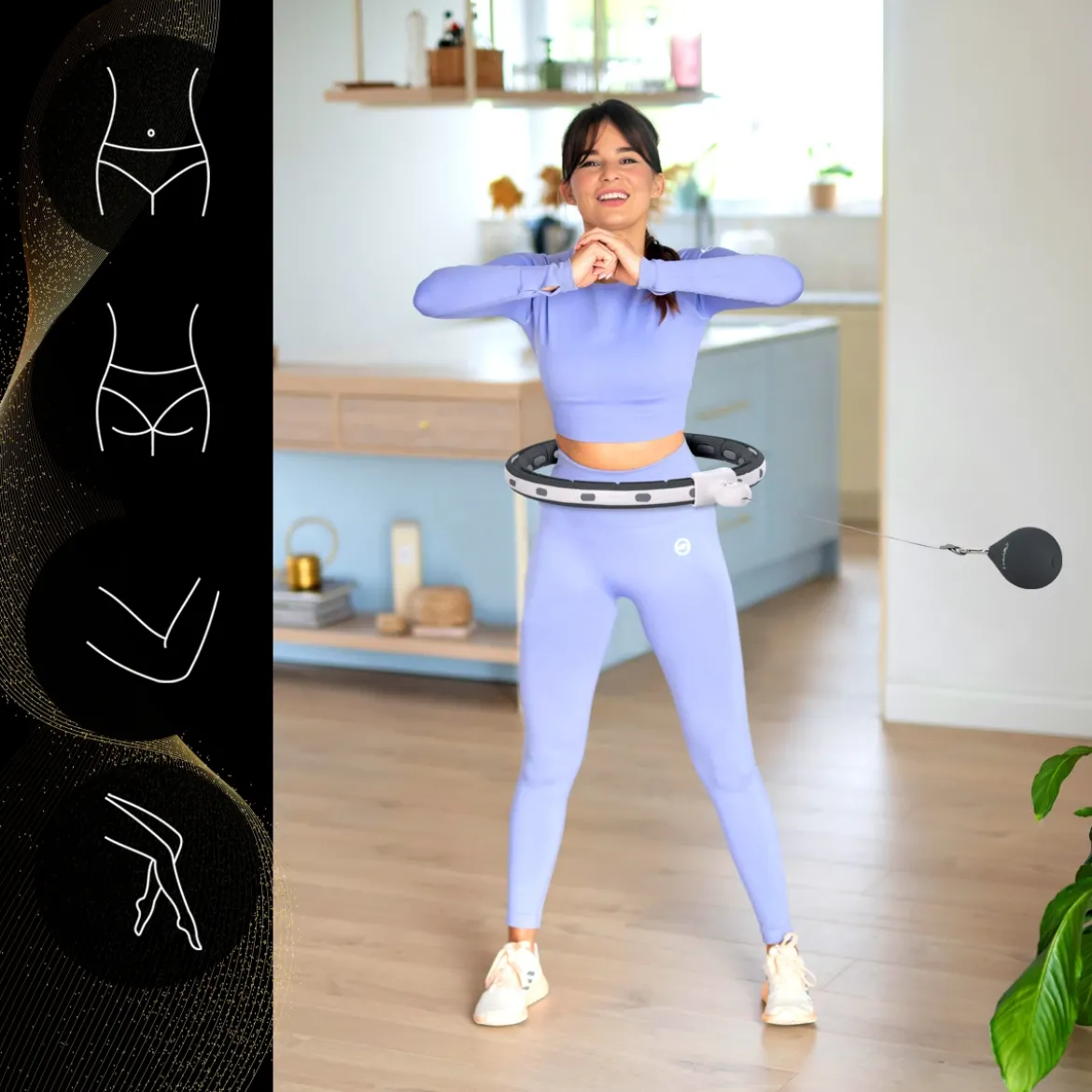 HHM15 HULA HOP BLACK Z MAGNESEM I OBCIĄŻNIKIEM + LICZNIK HMS
