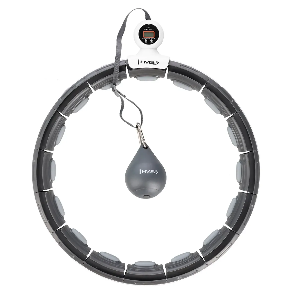 HHM15 HULA HOP BLACK Z MAGNESEM I OBCIĄŻNIKIEM + LICZNIK HMS