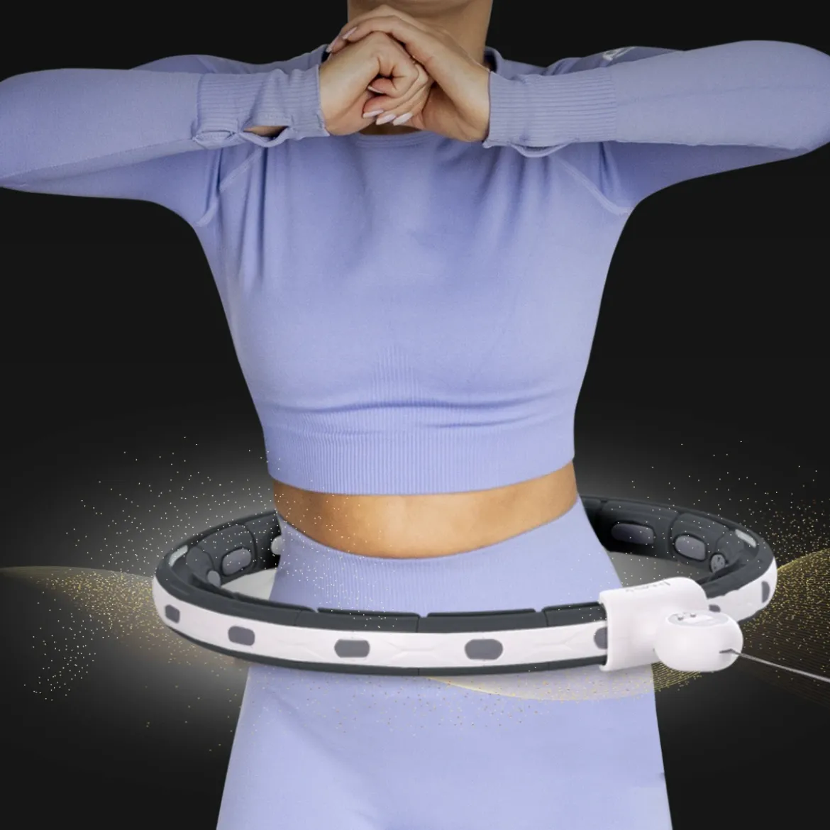 HHM15 HULA HOP BLACK Z MAGNESEM I OBCIĄŻNIKIEM + LICZNIK HMS