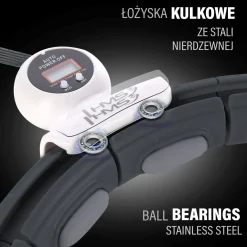 HHM15 HULA HOP BLACK Z MAGNESEM I OBCIĄŻNIKIEM + LICZNIK HMS