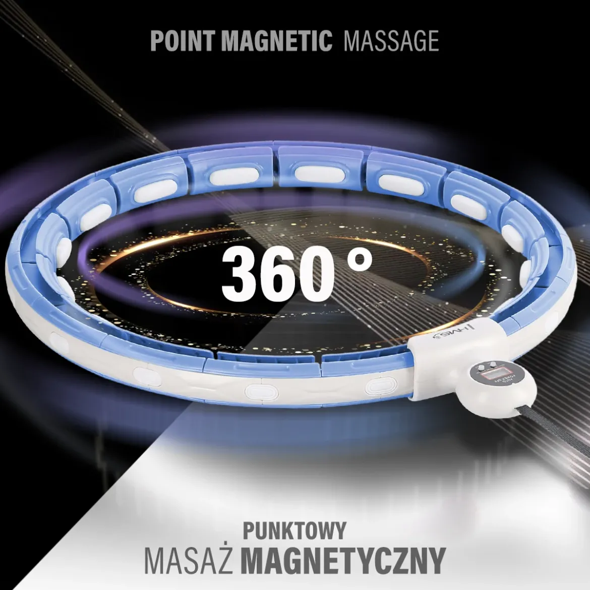HHM15 HULA HOP BLUE Z MAGNESEM I OBCIĄŻNIKIEM + LICZNIK HMS