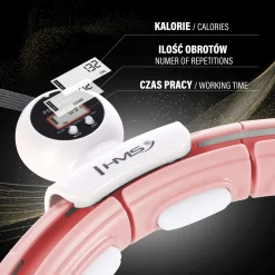 HHM15 HULA HOP PINK Z MAGNESEM I OBCIĄŻNIKIEM + LICZNIK HMS