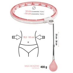 HHM15 HULA HOP PINK Z MAGNESEM I OBCIĄŻNIKIEM + LICZNIK HMS