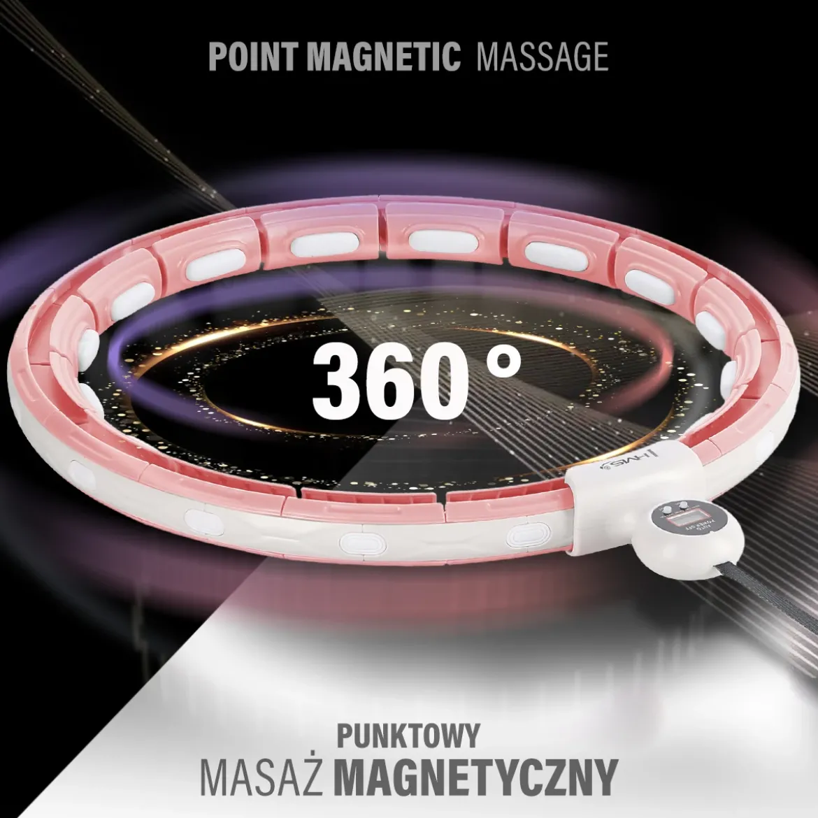 HHM15 HULA HOP PINK Z MAGNESEM I OBCIĄŻNIKIEM + LICZNIK HMS