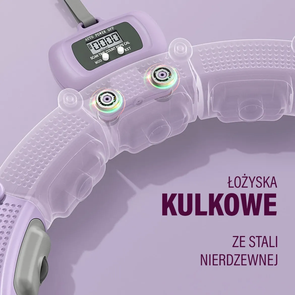 HHM14 HULA HOP VIOLET Z MAGNESAMI I OBCIĄŻNIKIEM + LICZNIK HMS