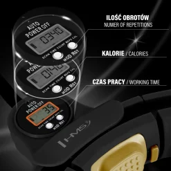 HHM13 NEW HULA HOP BLACK/GOLD Z MAGNESAMI I OBCIĄŻNIKIEM + LICZNIK HMS