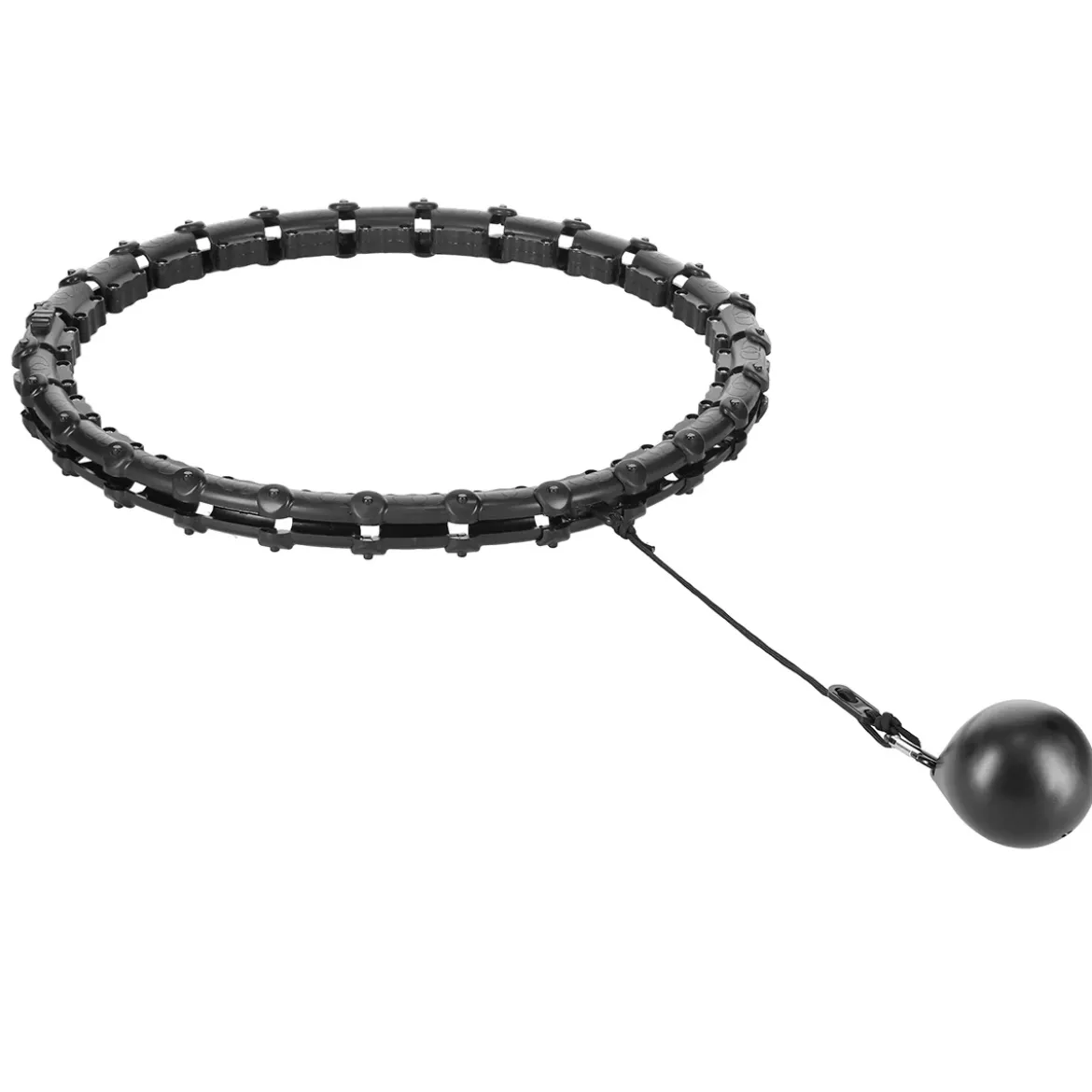 HHW11 PLUS SIZE HULA HOP BLACK Z WYPUSTKAMI I OBCIĄŻNIKIEM HMS
