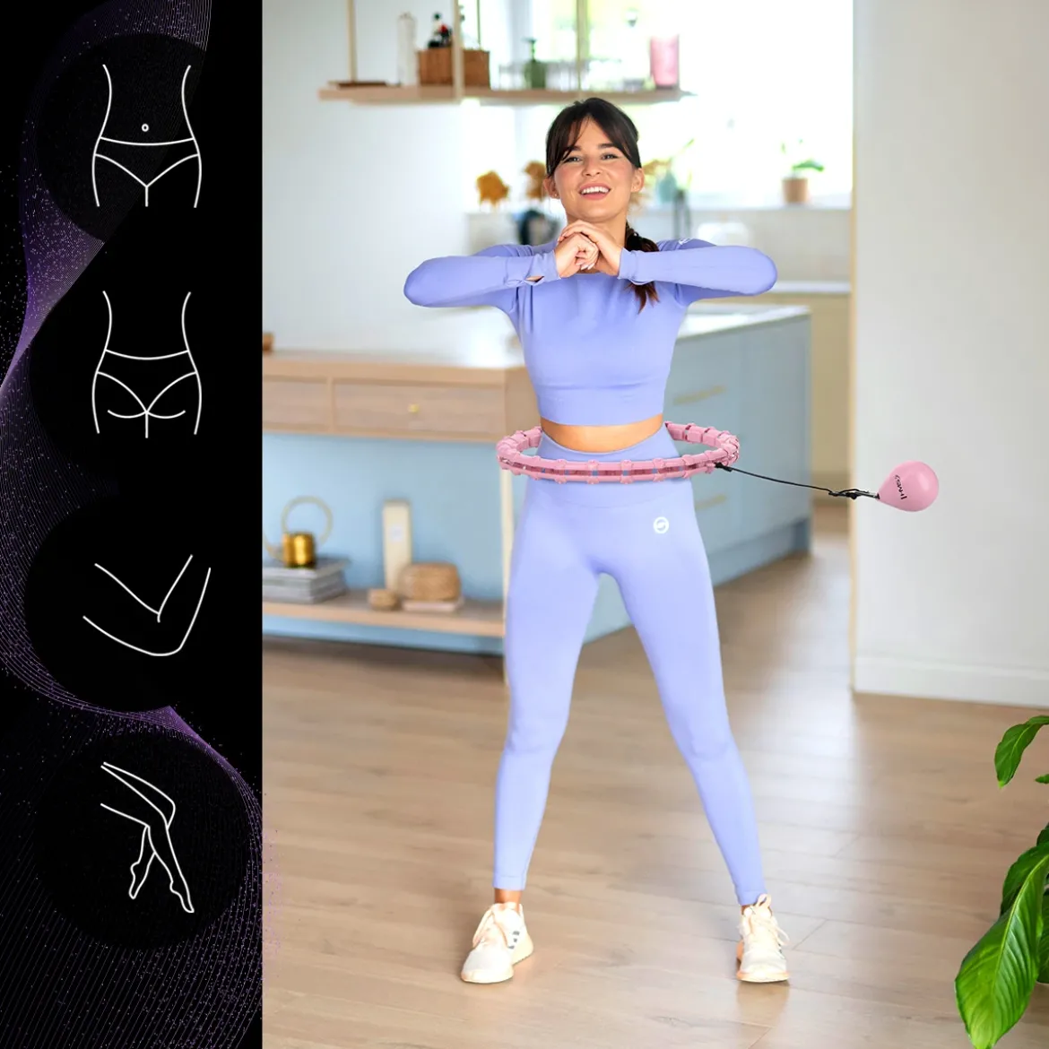 HHW11 PLUS SIZE HULA HOP LIGHT PINK Z WYPUSTKAMI I OBCIĄŻNIKIEM HMS