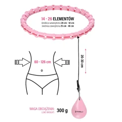 HHW11 PLUS SIZE HULA HOP LIGHT PINK Z WYPUSTKAMI I OBCIĄŻNIKIEM HMS