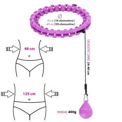 HHW12 PLUS SIZE HULA HOP Z WYPUSTKAMI I OBCIĄŻNIKIEM HMS