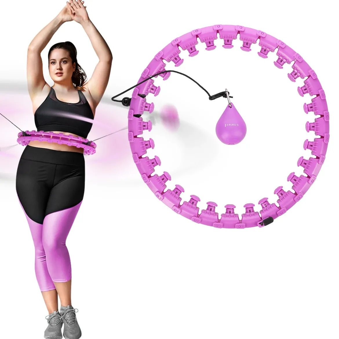 HHW12 PLUS SIZE HULA HOP Z WYPUSTKAMI I OBCIĄŻNIKIEM HMS