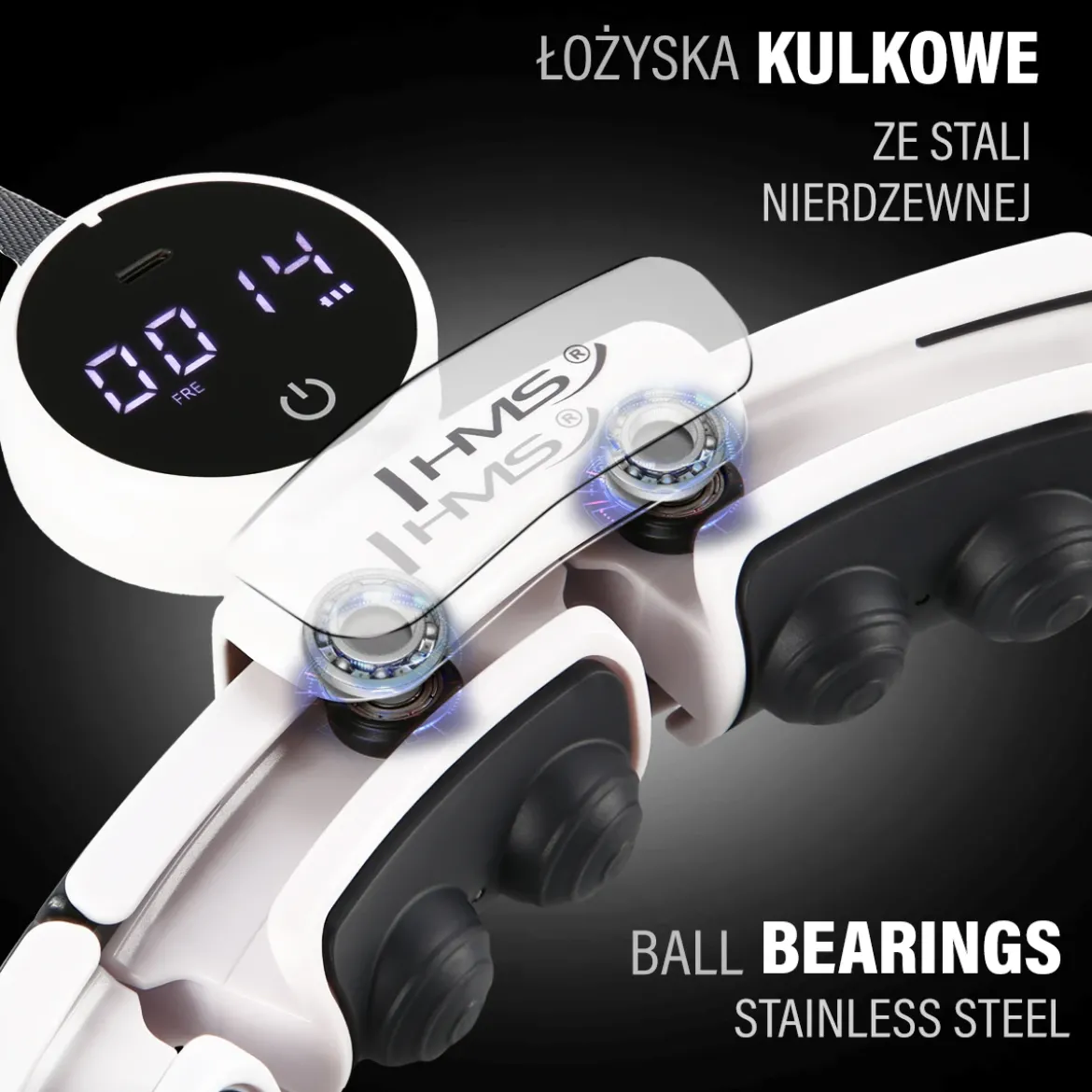 Hula hop magnetyczne HMS HHM16 z obciążeniem i licznikiem LCD