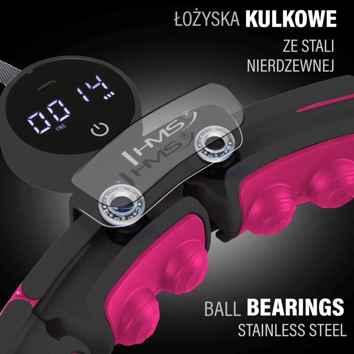 Hula hop magnetyczne HMS HHM16 z obciążeniem i licznikiem LCD