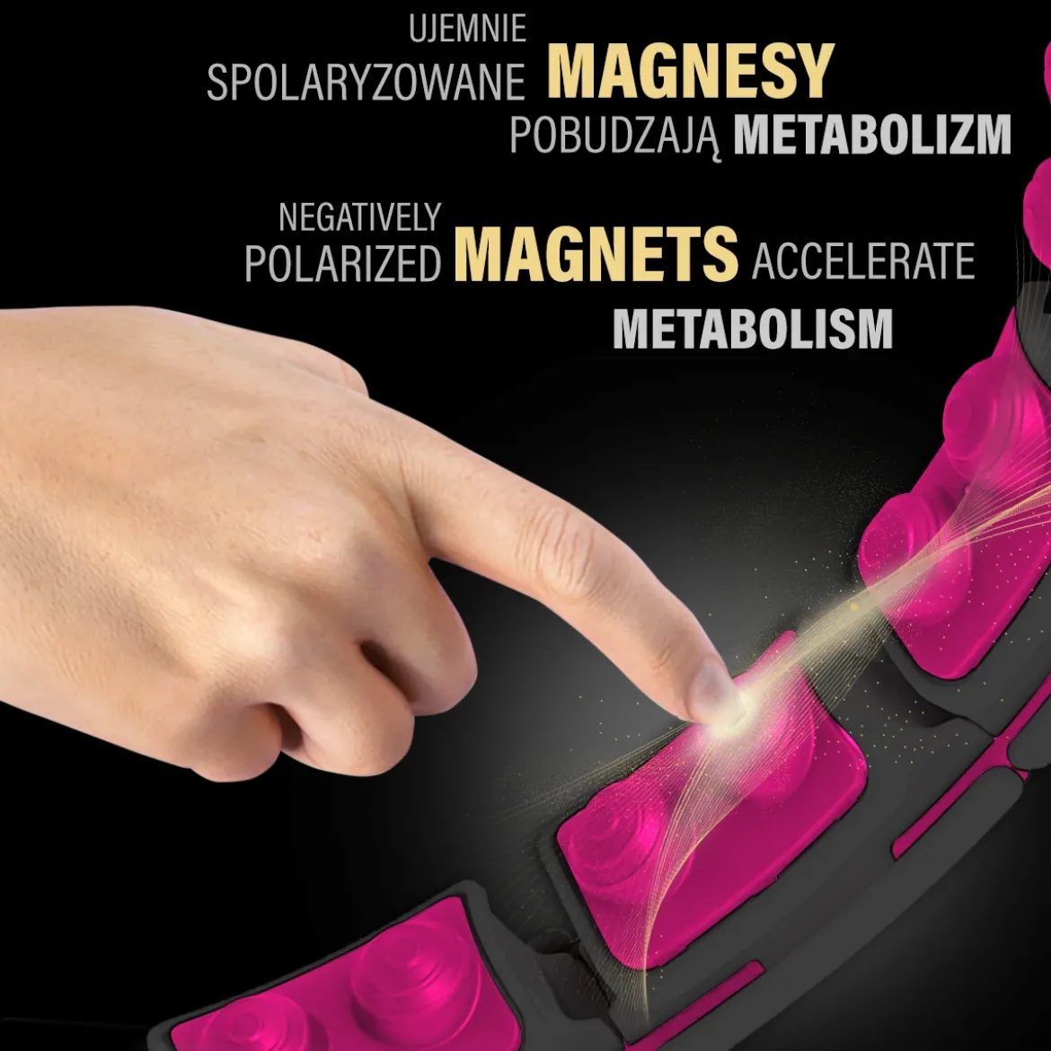 Hula hop magnetyczne HMS HHM16 z obciążeniem i licznikiem LCD