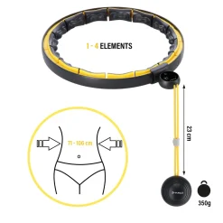 Hula hop magnetyczne HMS HHM21 z obciążeniem, TPE i licznikiem USB-C