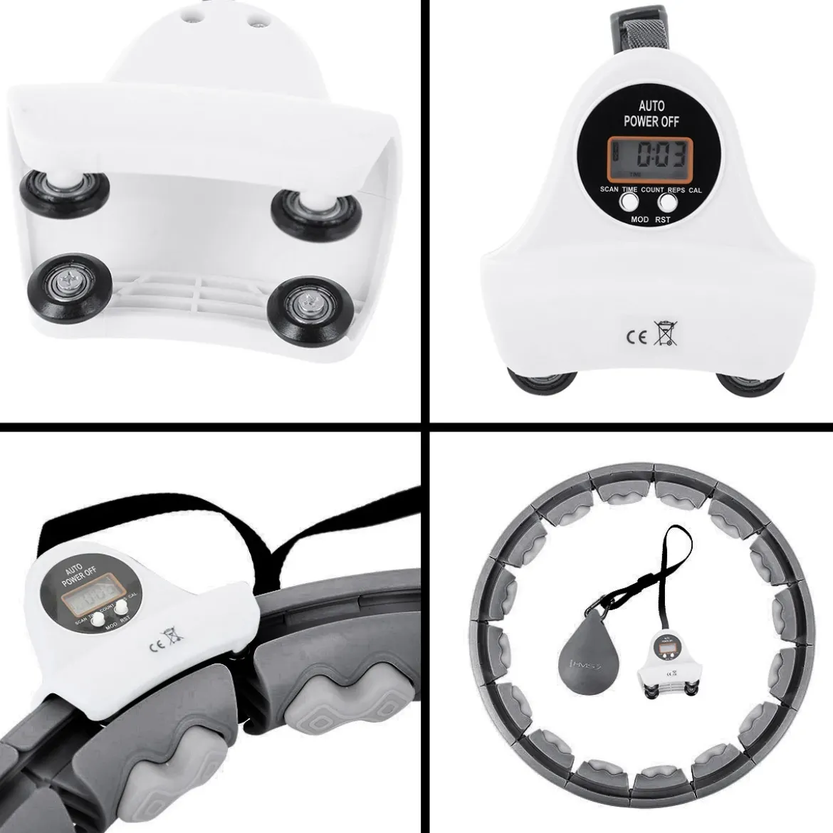 Hula hop regulowane HMS HHW06 z obciążeniem i licznikiem LCD