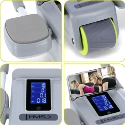 KA08 GRAY ABS AUTOMATYCZNE KOŁO DO ĆWICZEŃ MIĘŚNI BRZUCHA Z WYŚWIETLACZEM LCD I ŁADOWANIEM HMS