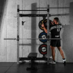 KLATKA TRENINGOWA ŚCIENNA ROZSUWANA Z ŁAWKĄ SZARA KLT34 HMS FITNESS