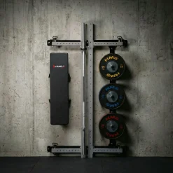 KLATKA TRENINGOWA ŚCIENNA ROZSUWANA Z ŁAWKĄ SZARA KLT34 HMS FITNESS