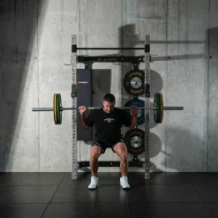 KLATKA TRENINGOWA ŚCIENNA ROZSUWANA Z ŁAWKĄ SZARA KLT34 HMS FITNESS