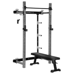 KLATKA TRENINGOWA ŚCIENNA ROZSUWANA Z ŁAWKĄ SZARA KLT34 HMS FITNESS
