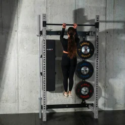 KLATKA TRENINGOWA ŚCIENNA ROZSUWANA Z ŁAWKĄ SZARA KLT34 HMS FITNESS