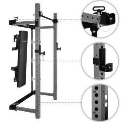 KLATKA TRENINGOWA ŚCIENNA ROZSUWANA Z ŁAWKĄ SZARA KLT34 HMS FITNESS