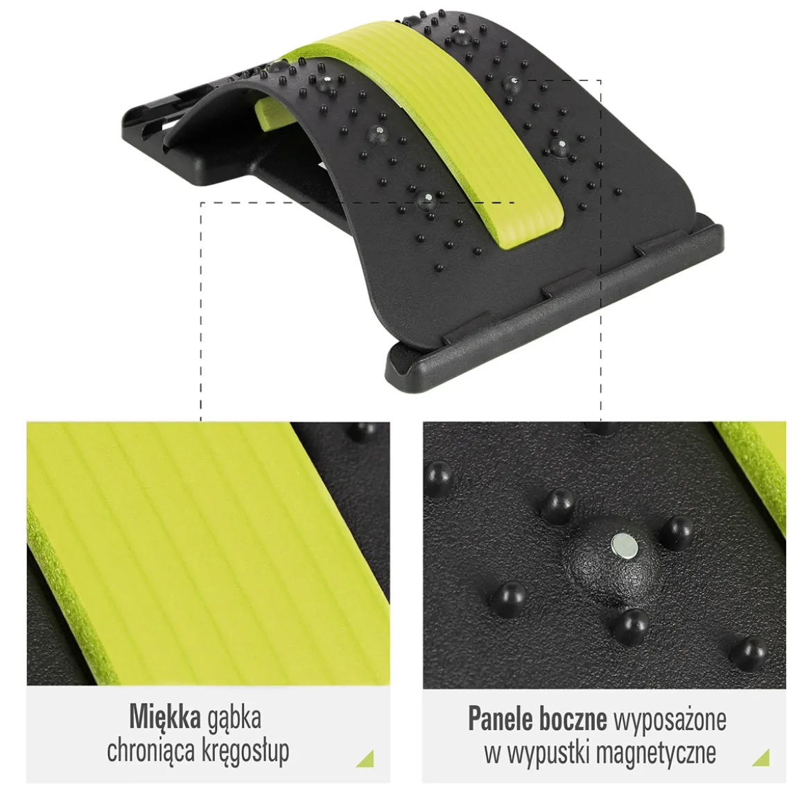 PRP02 GREEN PRZYRZĄD DO ROZCIĄGANIA PLECÓW Z MAGNESAMI HMS