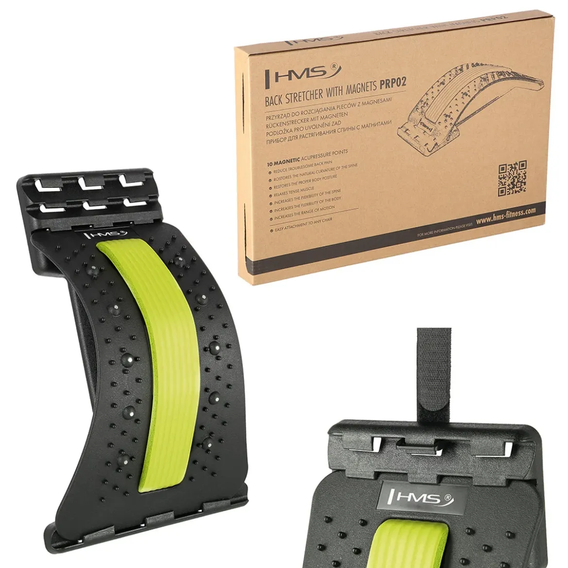 PRP02 GREEN PRZYRZĄD DO ROZCIĄGANIA PLECÓW Z MAGNESAMI HMS