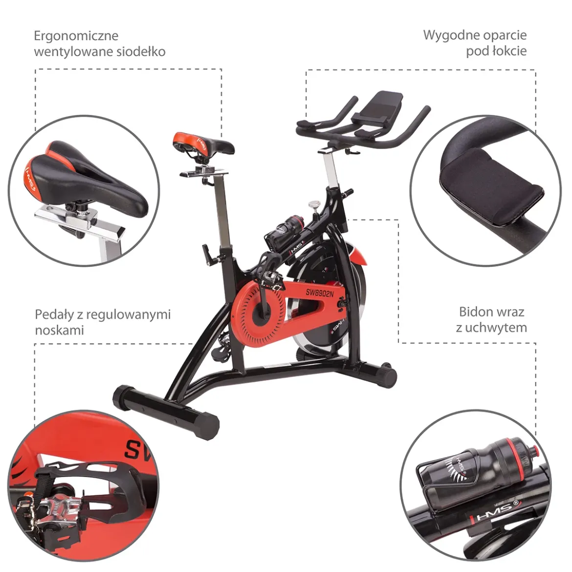 ROWER KOLARSKI STACJONARNY Z OPOREM MECHANICZNYM SW8902N HMS
