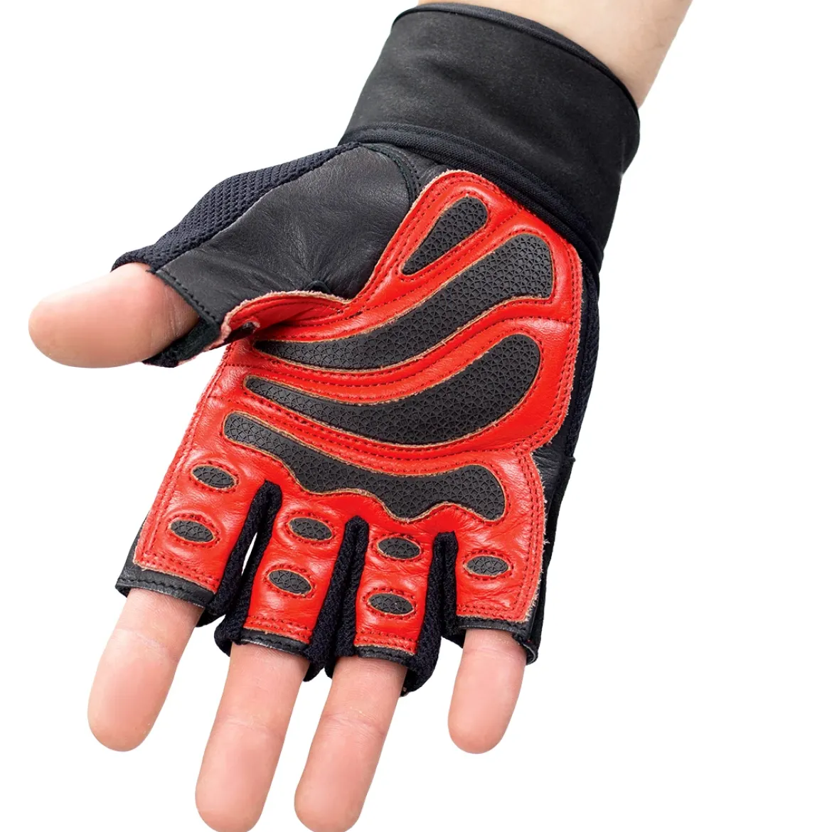 RST01 BLACK/RED RĘKAWICE NA SIŁOWNIĘ HMS