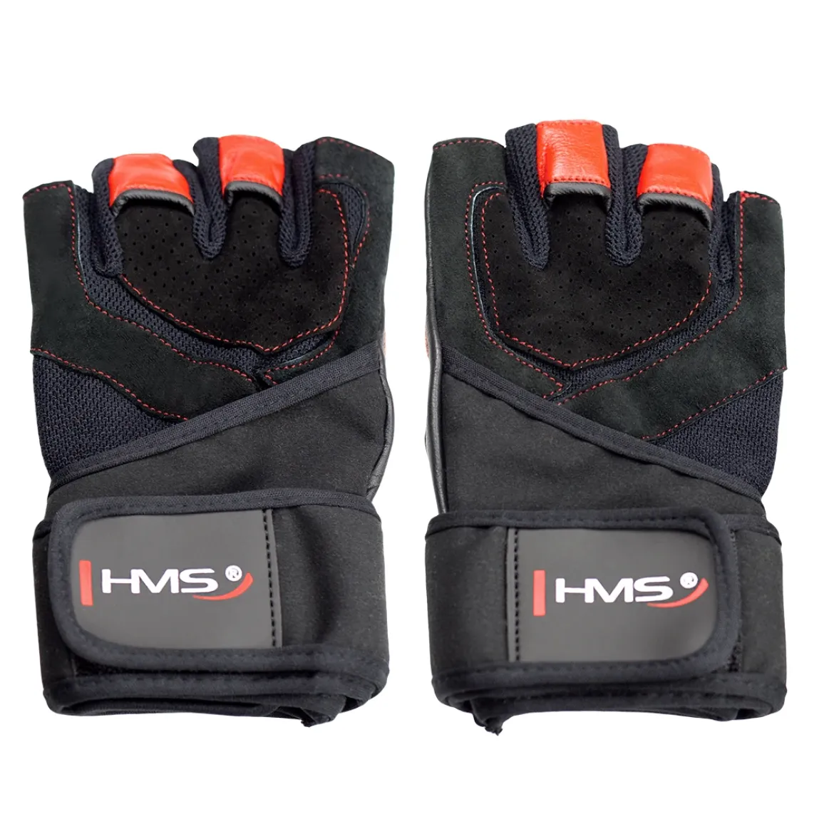 RST01 BLACK/RED RĘKAWICE NA SIŁOWNIĘ HMS