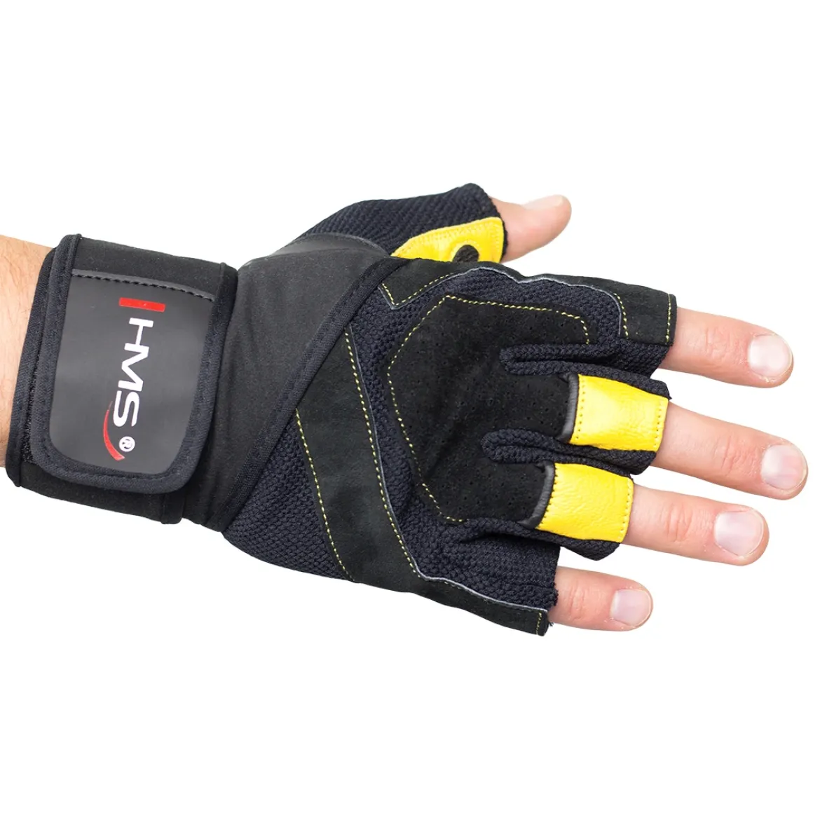 RST01 BLACK/YELLOW RĘKAWICE NA SIŁOWNIĘ HMS
