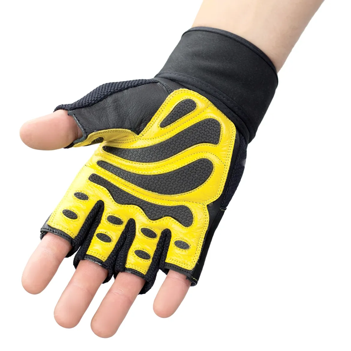 RST01 BLACK/YELLOW RĘKAWICE NA SIŁOWNIĘ HMS