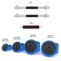 SGG30 BAR SZTANGIELKI REGULOWANE GUMOWANE 30KG HMS