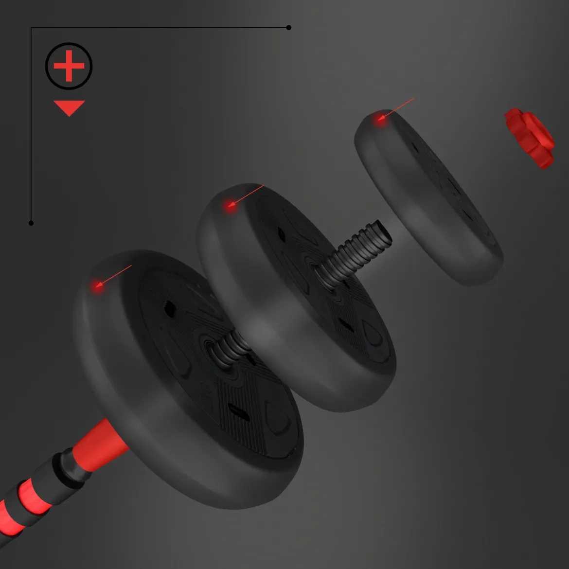 SGN120 PRO SET 6W1 ZESTAW CIĘŻARÓW 20KG HMS