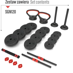 SGN120 PRO SET 6W1 ZESTAW CIĘŻARÓW 20KG HMS