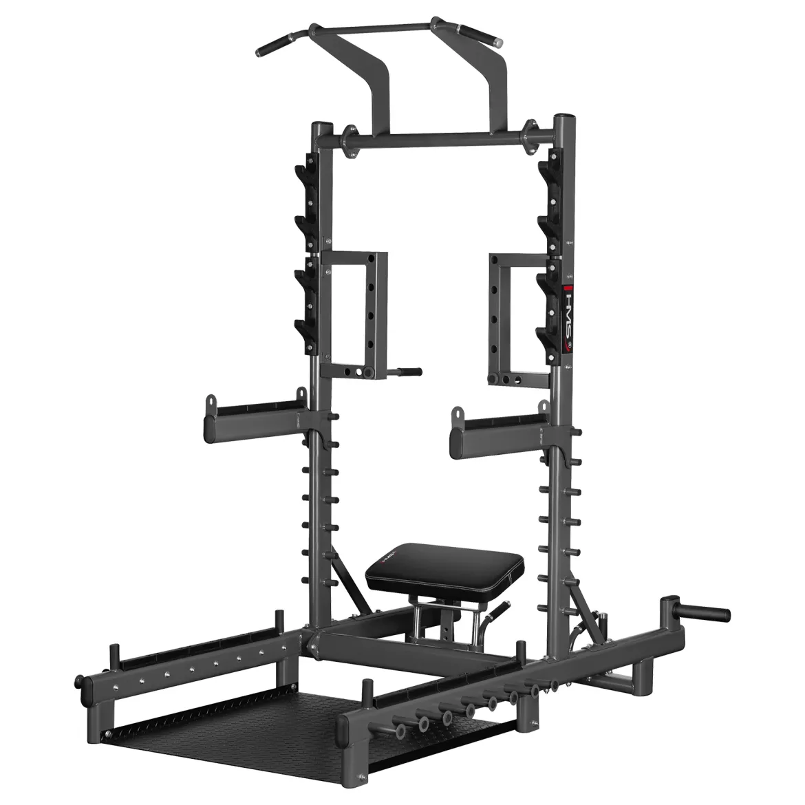 SMP01 STOJAK MULTIFUNKCYJNY Z PLATFORMĄ DO PODNOSZENIA CIĘŻARÓW I HIP THRUST COMMERCIAL HMS