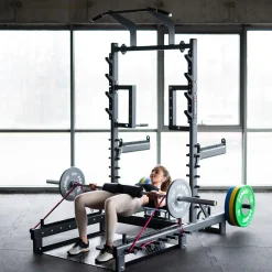 SMP01 STOJAK MULTIFUNKCYJNY Z PLATFORMĄ DO PODNOSZENIA CIĘŻARÓW I HIP THRUST COMMERCIAL HMS