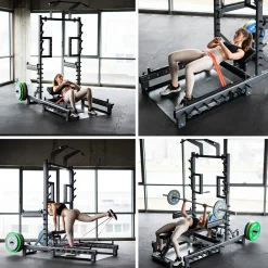 SMP01 STOJAK MULTIFUNKCYJNY Z PLATFORMĄ DO PODNOSZENIA CIĘŻARÓW I HIP THRUST COMMERCIAL HMS