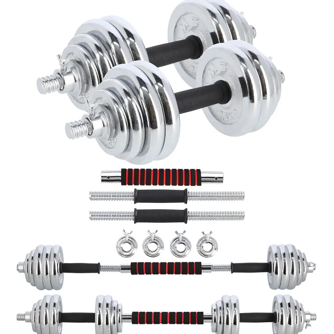 STC30 SZTANGIELKI REGULOWANE W WALIZCE CHROMOWANE 30KG HMS